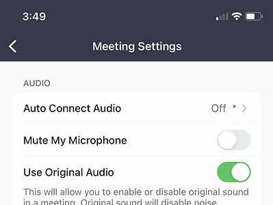 Step 2 screenshot for setting up audio for phones